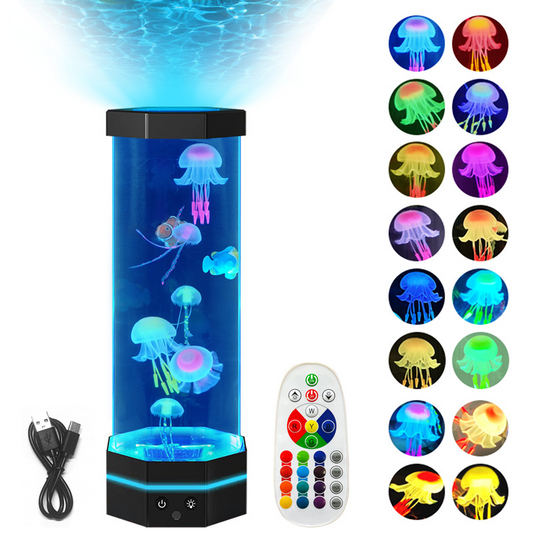 Jellyfish Lava Lamp™ – 17 Color LED Aquarium Night Light with Remote